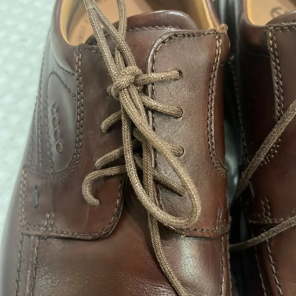 Ecco Men's Oxford Brown Leather Dress Shoes